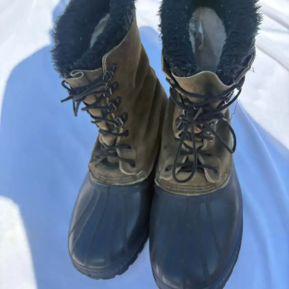Sorel Kaufman Steel Shank Brown Suede Mens Snow Boots Mens Made In USA Vintage
